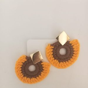 Aretes Red tejidos a crochet